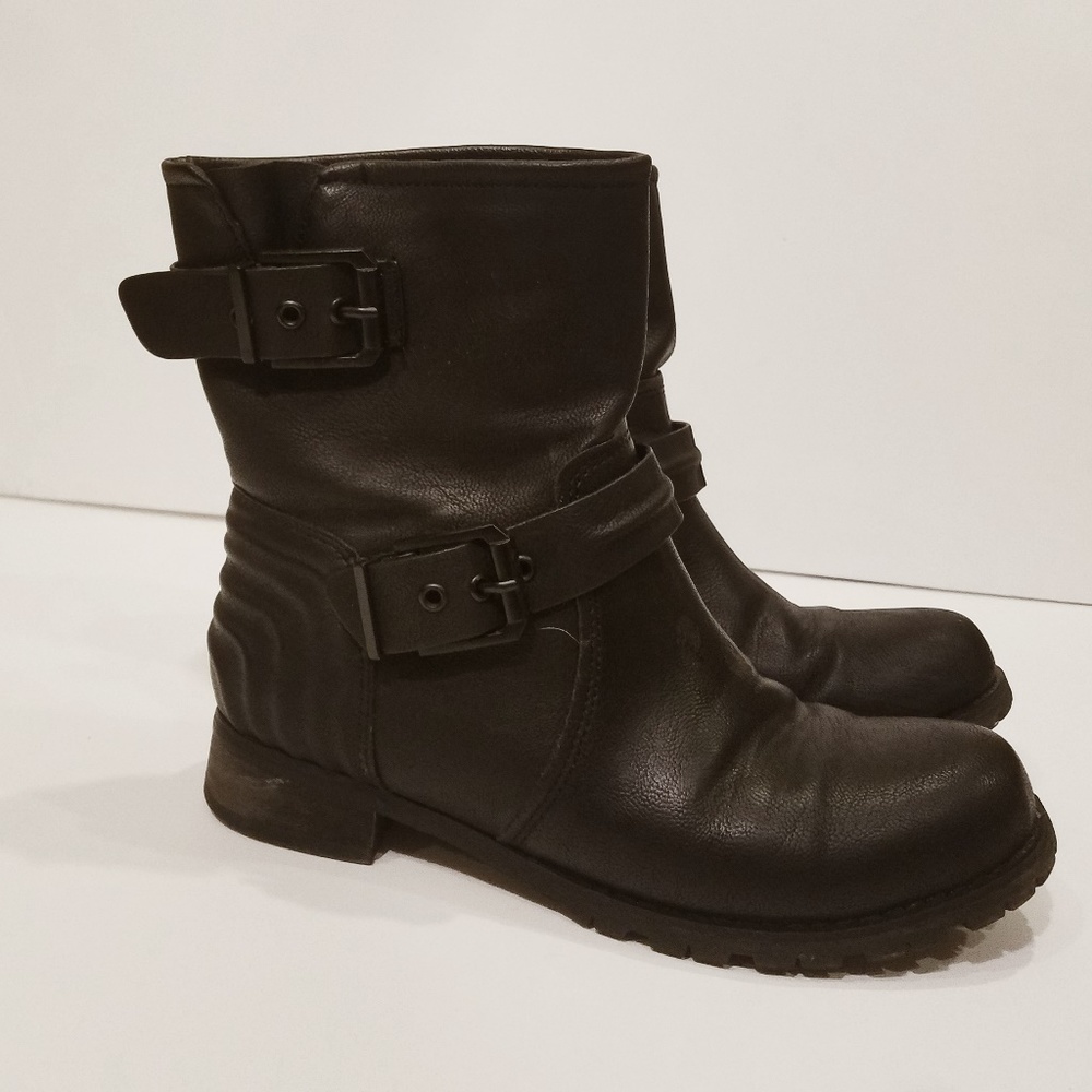 ALDO Black Military Style Pull on Boots